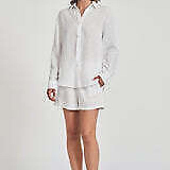 Venroy Classic Linen Shirt - S - White - Picture 1 of 5